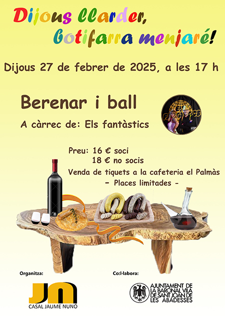 Cartell Dijous llarde
 r agenda